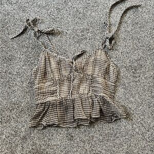 American Eagle Outfitters Black and White Gingham Camisole